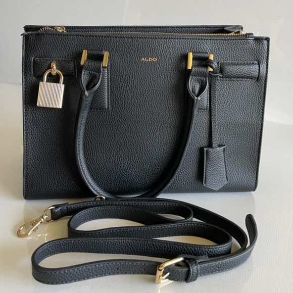 Aldo Black Satchel Handbag and Crossbody Bag - Picture 3 of 10